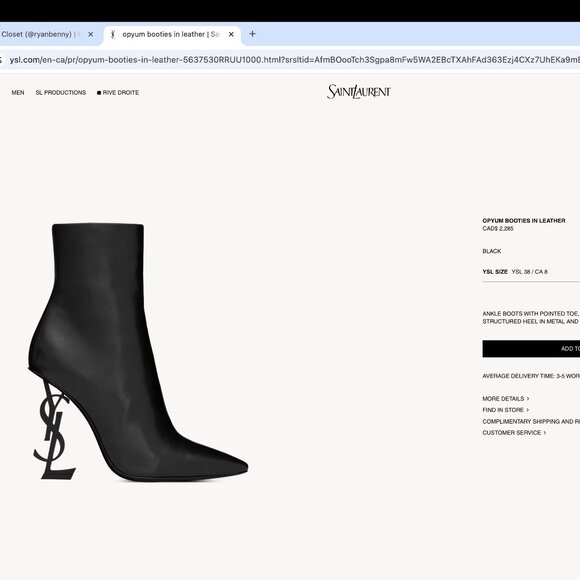 Saint Lauren Opyum Booties 110 YSL size = 38 - Picture 9 of 9